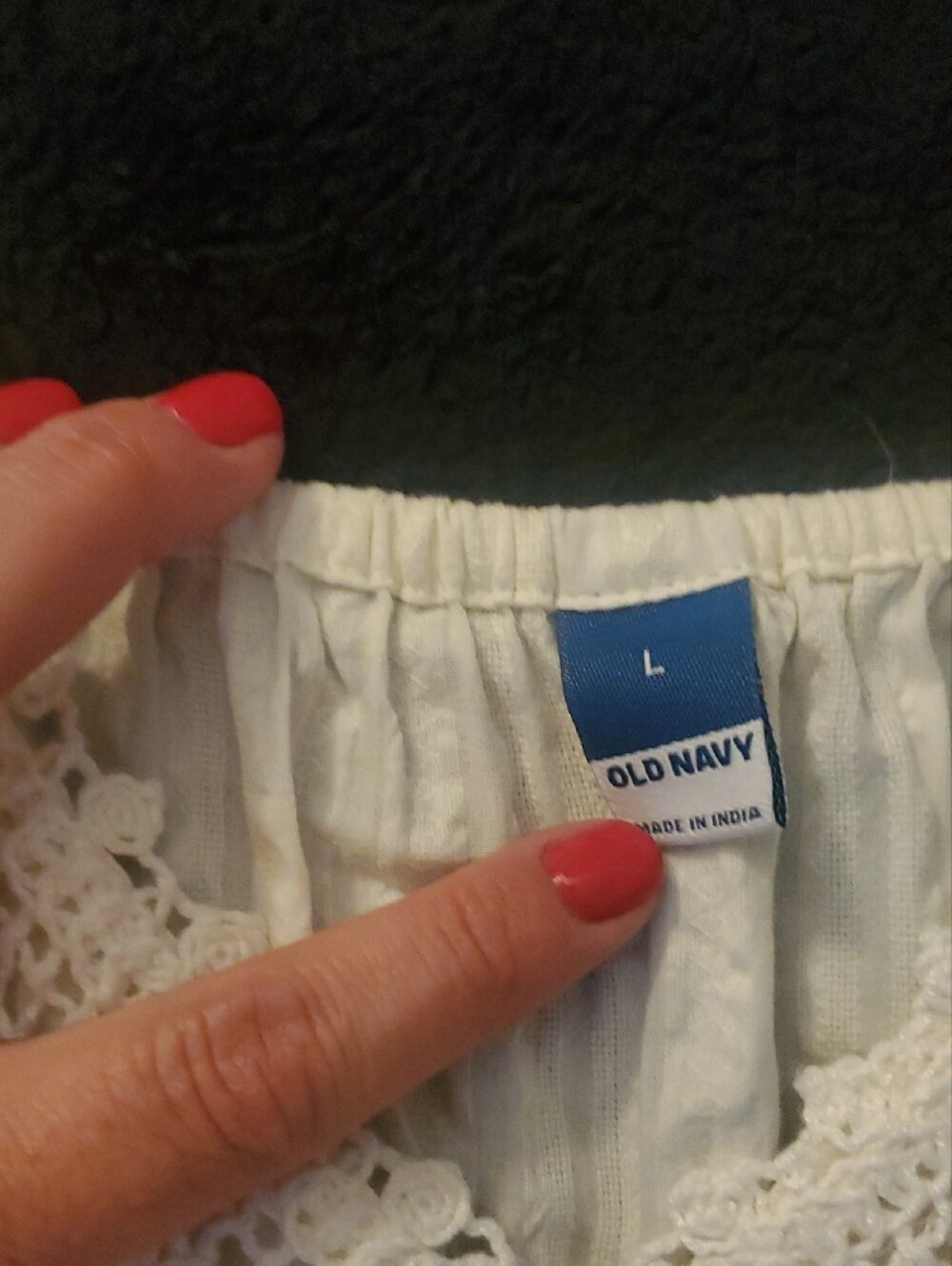 Old Navy White Cotton Sundress with Crochet Bodice - Picture 3 of 4